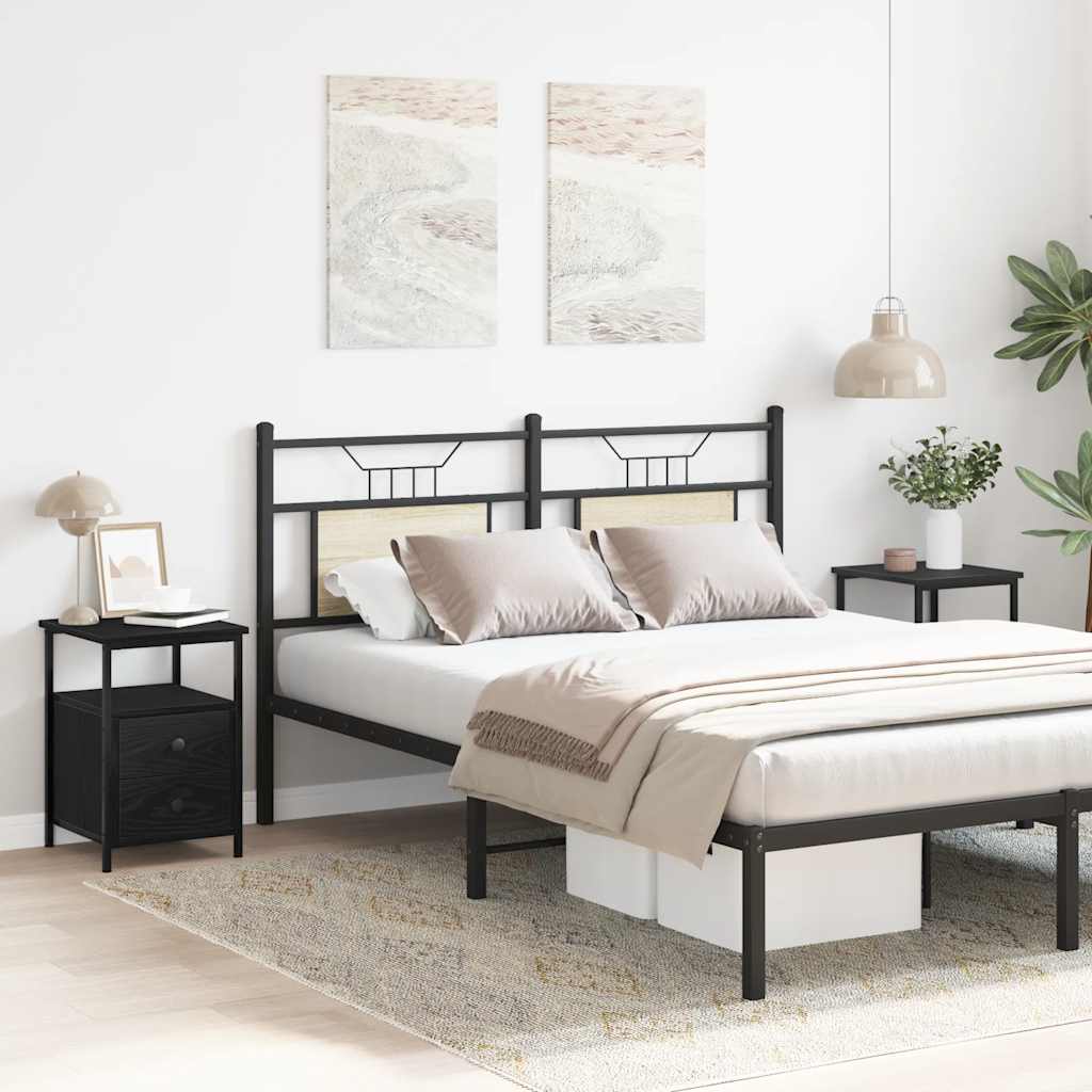 Bedside Cabinets 2 pcs Black Oak 34x35.5x50 cm Engineered Wood